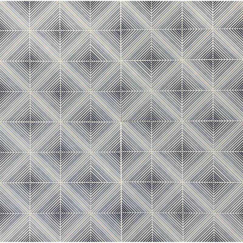 Cadiz 12 x 12 Ceramic Tile for Wall in Dark/Light Blue and Grey