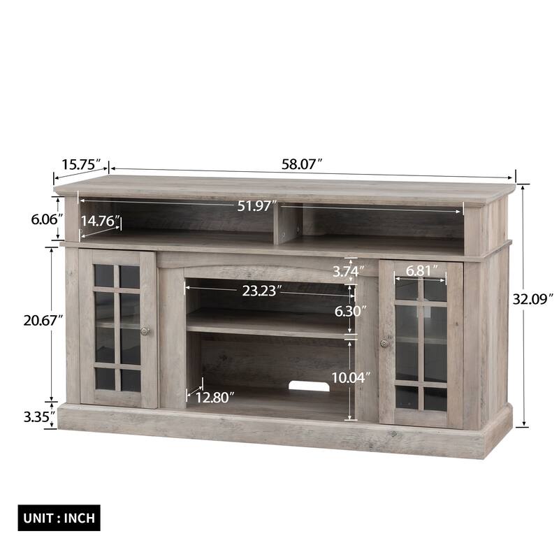 American Design 58.07" Fireplace TV Stand with 23-inch Electric Fireplace for TVs Up to 65"