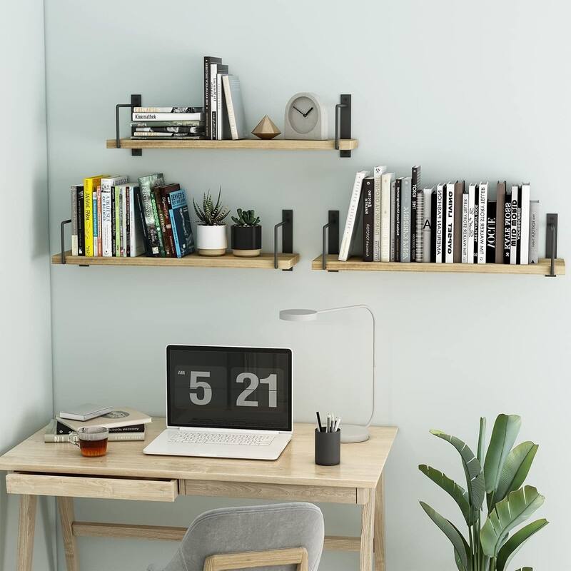 Floating Shelves - 24 Inch Wall Mounted Set of 3 - 6"D x 24"W x 6"H