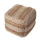 preview thumbnail 5 of 4, Natural Jute Checkered Pouf