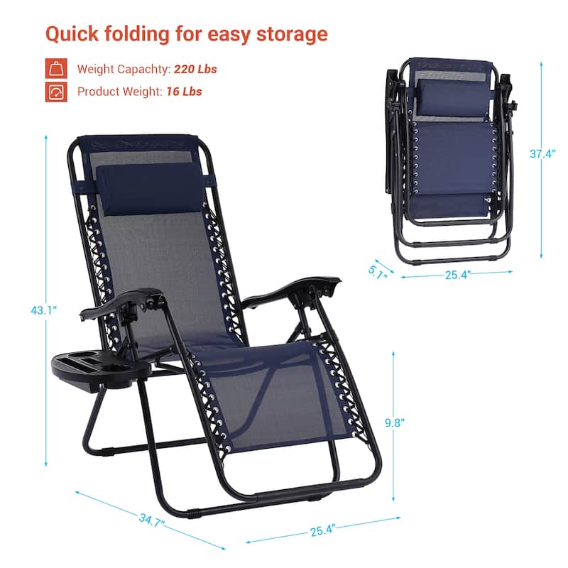 LIVOOSUN Zero Gravity Patio Chairs (Set of 2)