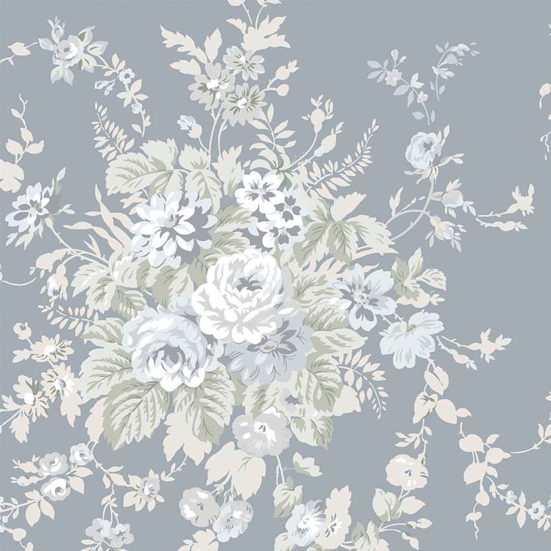 Shabby Chic by Rachel Ashwell Garden Floral Slate Grey Wallpaper