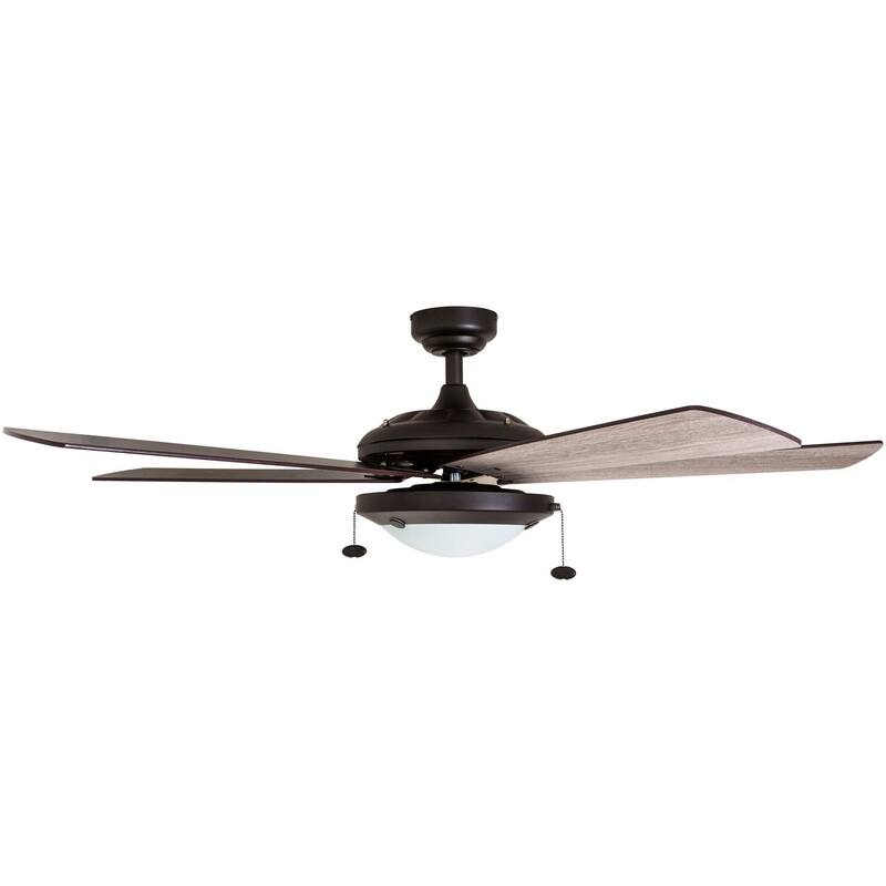 52" Prominence Home Bolivar Farmhouse Ceiling Fan with Light and Pull Chains - 52-inch