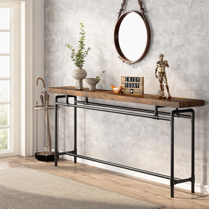 70.9 Inches Console Sofa Table for Living Room, Wood Entryway Table - Wood