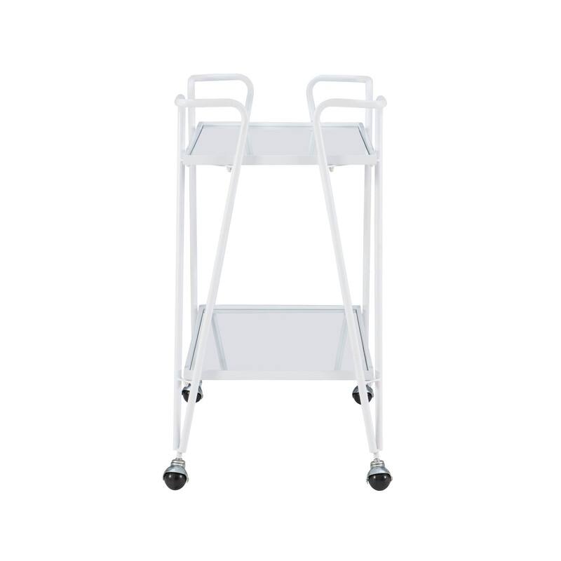 Rosa Mid-Century 2-Teir Rolling Metal Bar Cart