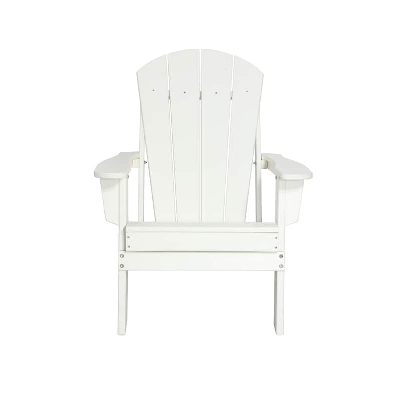 Kamas Outdoor Patio Traditional Adirondack Chair - White