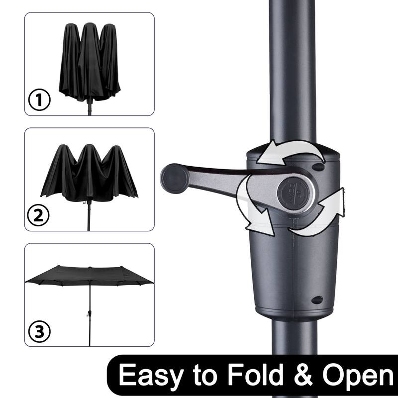 Autlaycil 13 FT Patio Umbrella with Sun Protection & Easy Crank