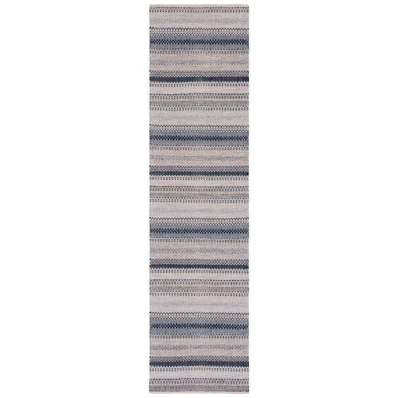 SAFAVIEH Handmade Kilim Vladlena Transitional Rug - 2'3" x 9' Runner - Grey/Black