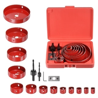 13pcs 3/4" - 5" High Speed Steel Hole Saw Set Kit for Wood Plastic Red ...