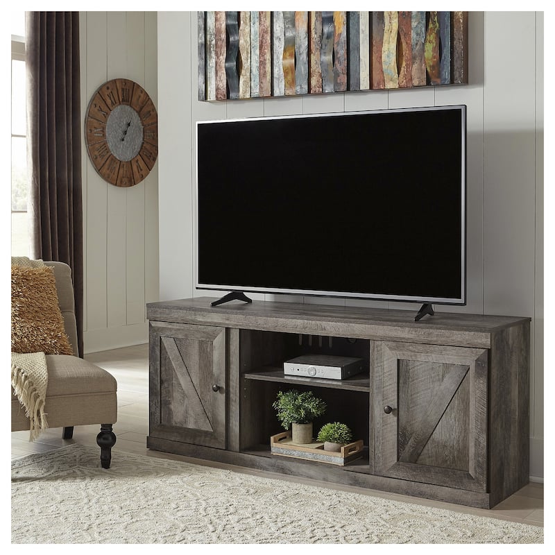 Signature Design by Ashley Wynnlow Weathered Woodgrain 60-inch TV Stand - 60"W x 16"D x 25"H - Grey