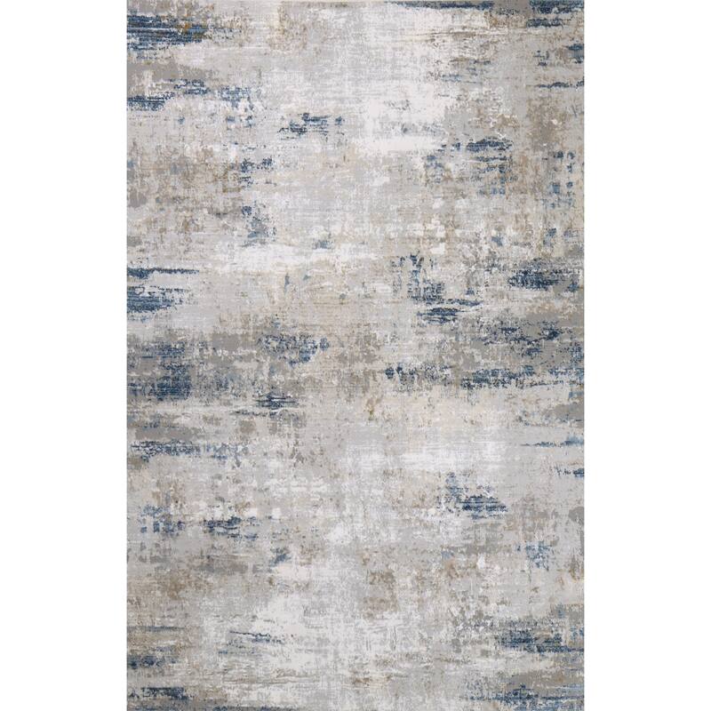 Bashian Bennett Ivory & Blue Contemporary Area Rug