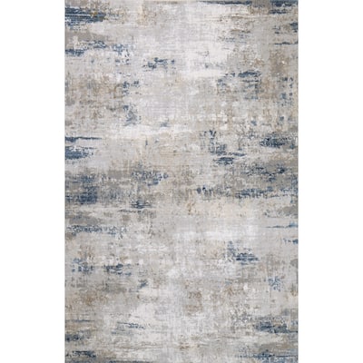 Bashian Bennett Ivory & Blue Contemporary Area Rug