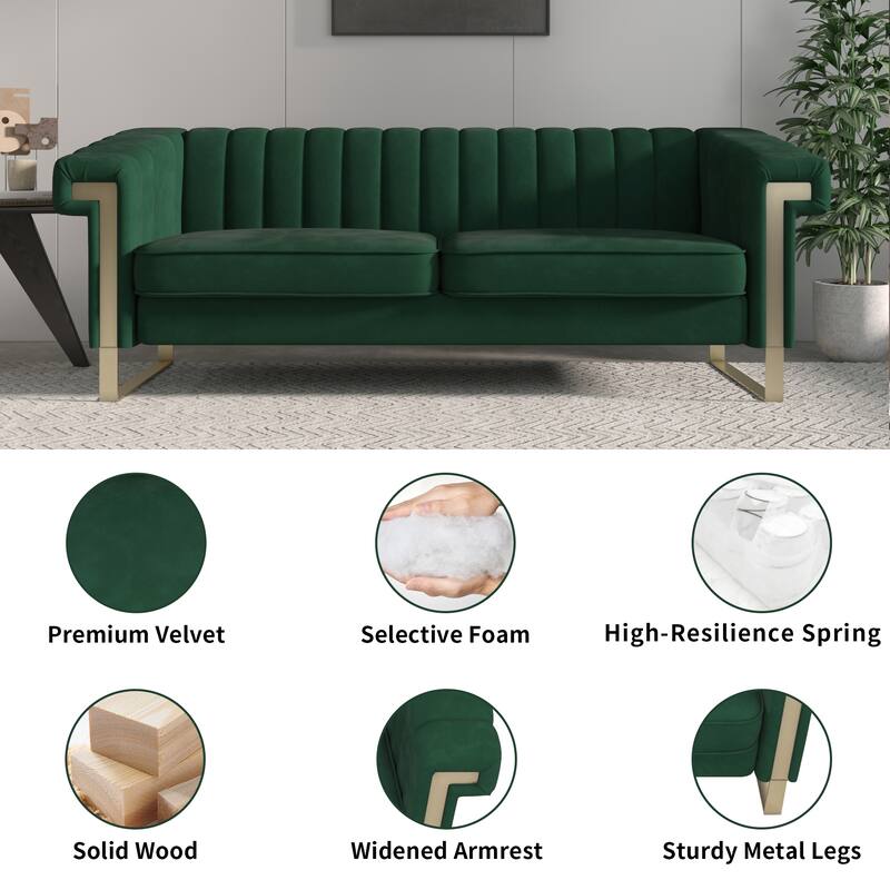 Nordic Modern Velvet Sofa Light Luxury Couch Chair Lounge Loveseat