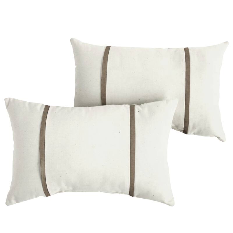 Sorra Home Sunbrella Outdoor Double Petite Flange Pillow Set of 2