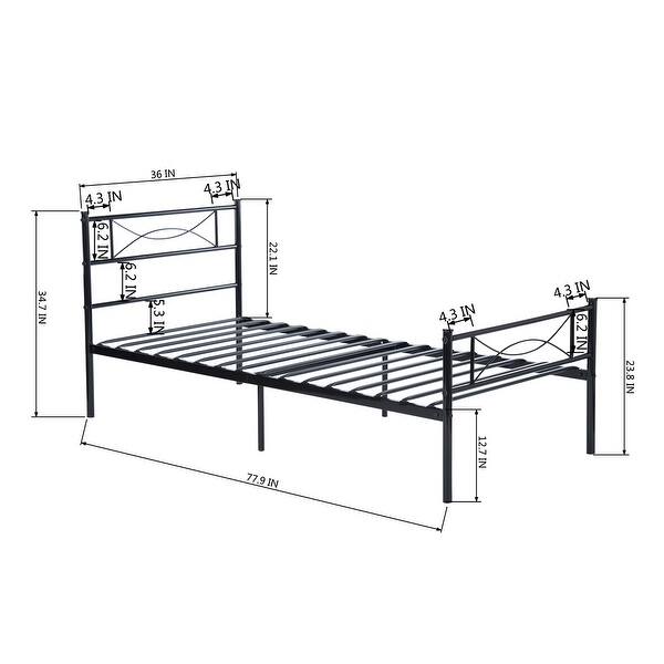 Shop Easy To Assemble Metal Bed Frame Platform With Under Bed