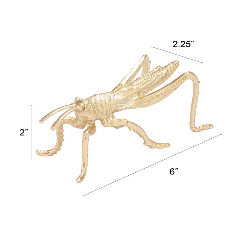 Pewter Grasshopper Accent Figurine - 5.88"L x 2.25"W x 1.88"H