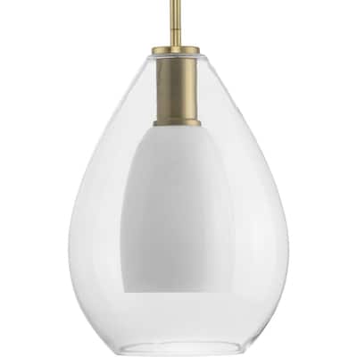 Carillon Collection One-Light Brushed Gold Contemporary Pendant - 9.87 in x 9.87 in x 14.25 in