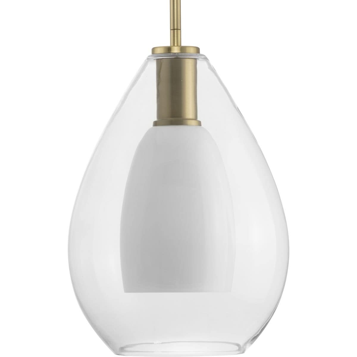 Progress Lighting Carillon Collection One-Light Brushed Gold Contemporary Pendant - 9.87 in x 9.87 in x 14.25 in