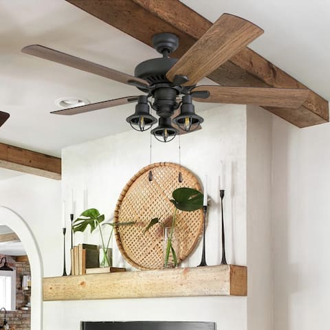 The Gray Barn Stormy Grain Aged Bronze 52-inch Farmhouse LED Ceiling Fan