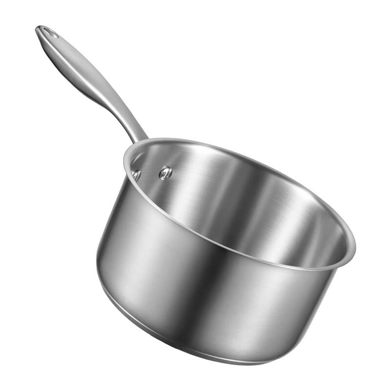 Silver 2-in-1 Aluminum Saucepan with Steamer Insert Oven Safe for Daily Use