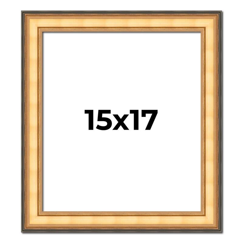 15x17 Frame Gold Plein Aire Solid Wood Picture Frame Width 2 Inches |