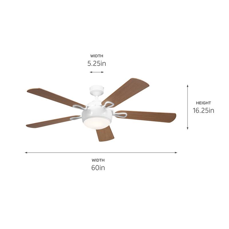 Kichler Lighting Humble 60 inch Integrated LED Indoor White Ceiling Fan