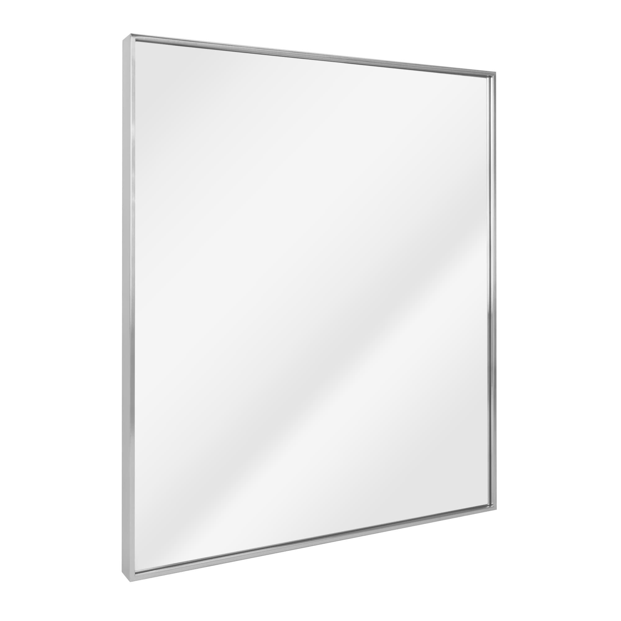 Non-Beveled Custom Wall Mirror, Brushed Nickel Frame - On Sale - Bed Bath &  Beyond - 32167303