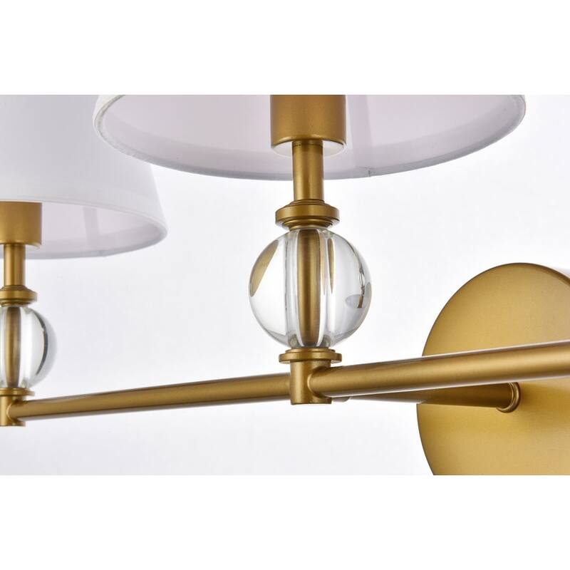 Bella 3 Light Bath Sconce with White Fabric Shade
