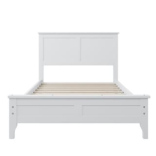 Modern White Solid Wood Platform Bed - Bed Bath & Beyond - 34825251