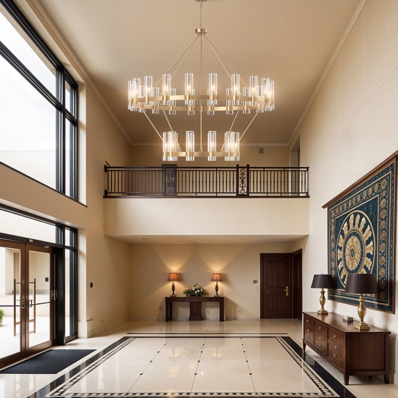 KAYLA 60in 30-Lights Gold Luxury Wagon Wheel Chandelier