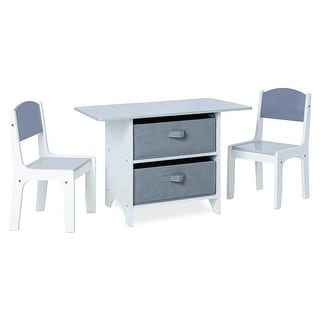 Kids Activity Play Desk and Chair Set , with Storage Baskets