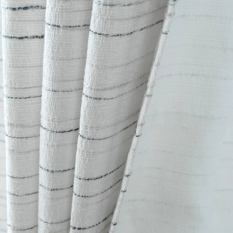 Kensington Striped Texture Window Curtain Panel 84" or 95"