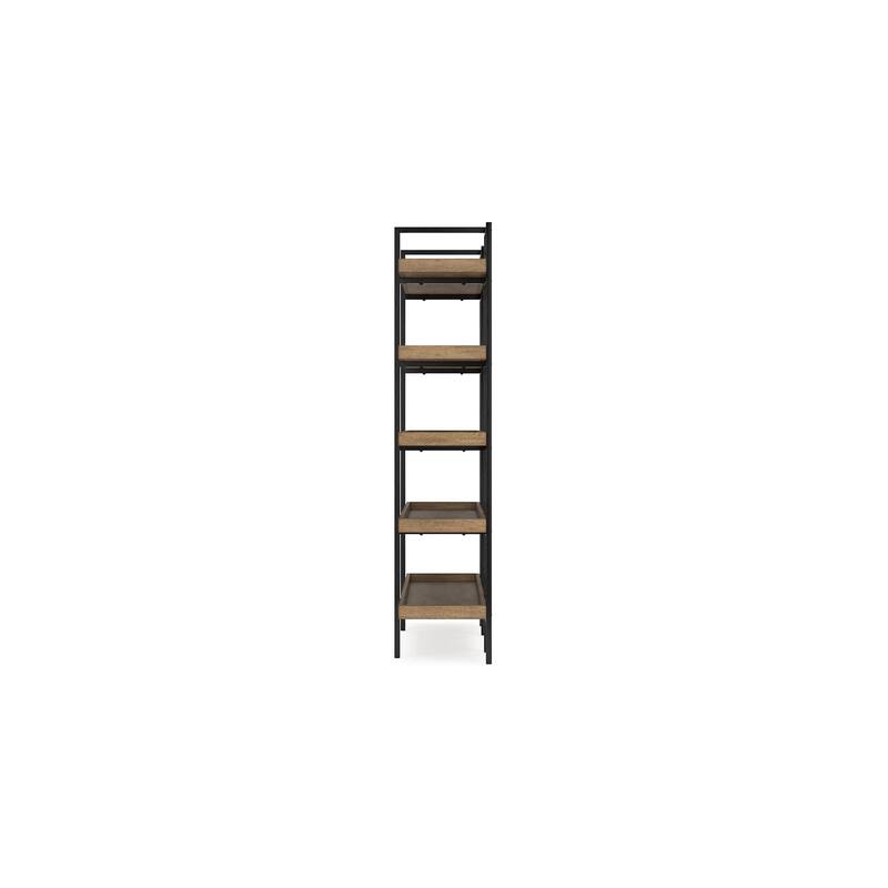 Tey Bookcase, 5 Display Shelves, Brown Mango Wood, Gray Metal Frame