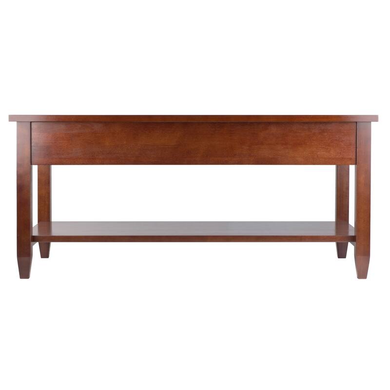 40" Walnut Brown Contemporary Coffee Table with Tapered Leg