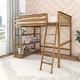 preview thumbnail 16 of 19, Max and Lily Full-Size High Loft Bed with Bookcase Pecan