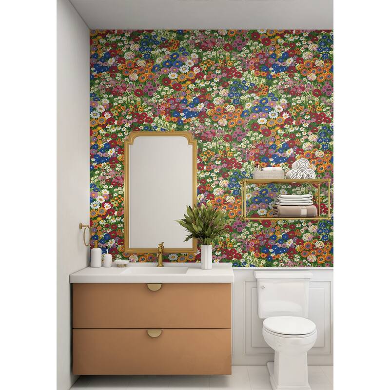 NextWall Floral Meadow Peel and Stick Wallpaper