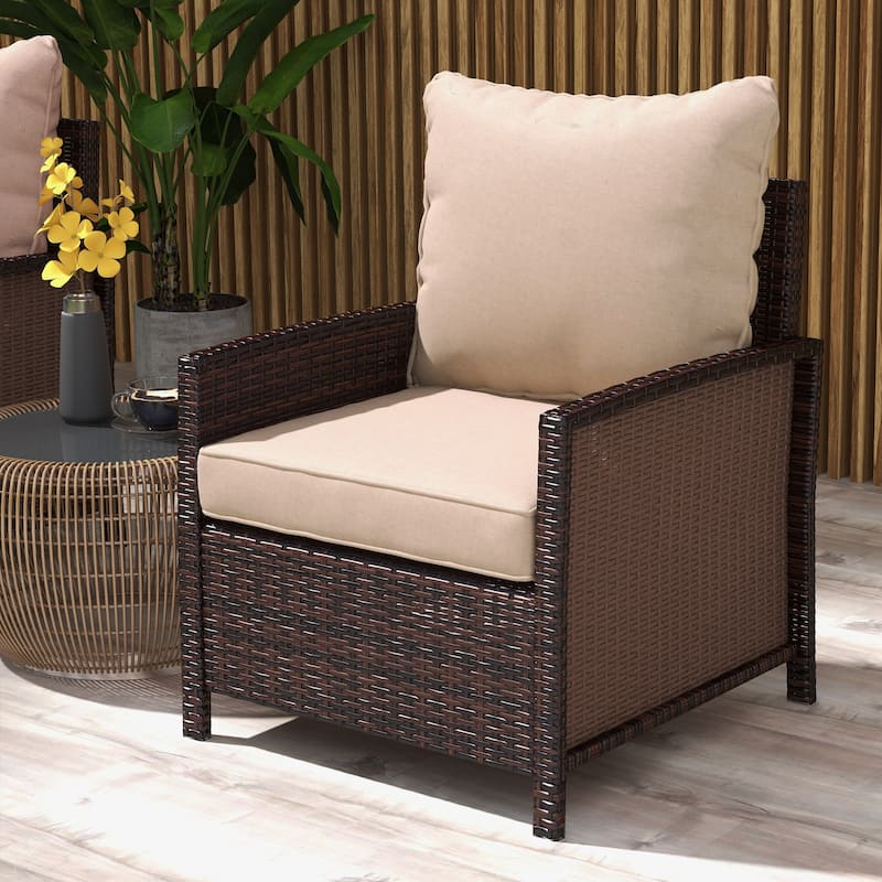 Outsunny 4-Piece Patio Chair Cushion and Back Pillow Set, Seat Replacement Patio, Cushions Set for Outdoor Garden Furniture