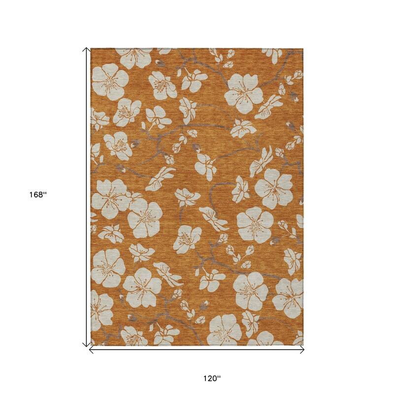 HomeRoots Floral Transitional Rectangle Outdoor Rug