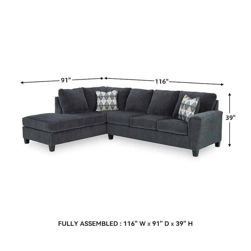 Signature Design by Ashley Abinger 2-Piece Sleeper Sectional with Chaise - 116"W x 91"D x 39"H