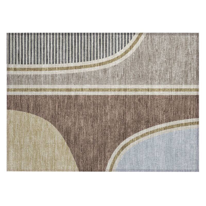 Machine Washable Indoor/ Outdoor Contemporary Keely Chantille Rug