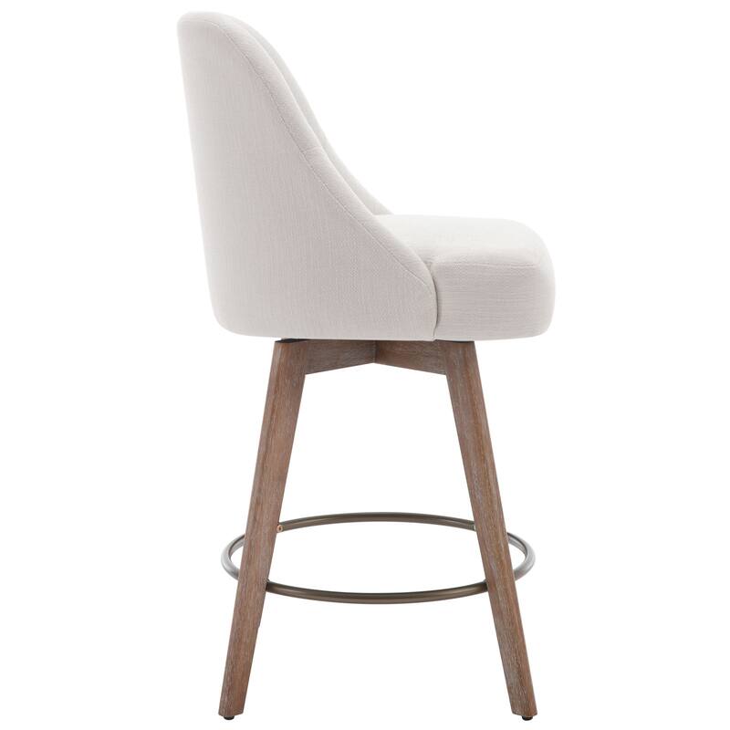 26" Counter Height Swivel Bar Stool, Upholstered Counter Stools - 39.37" (H) x 22.44" (D) x 21.65" (W)