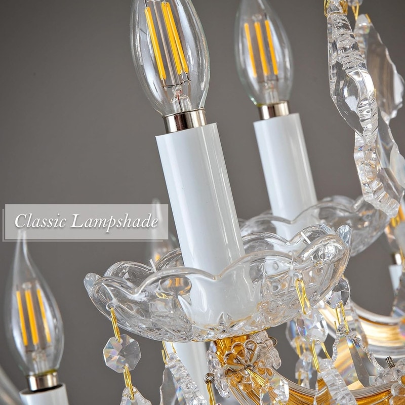 KAYLA 24 Lights Gold Candle Chandelier - On Sale - Overstock