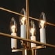 preview thumbnail 9 of 13, Dilley Modern 8-Light Gold Chandelier Island Lights for Dining Room - 31.9" L x 10.4" W x 16.7" H