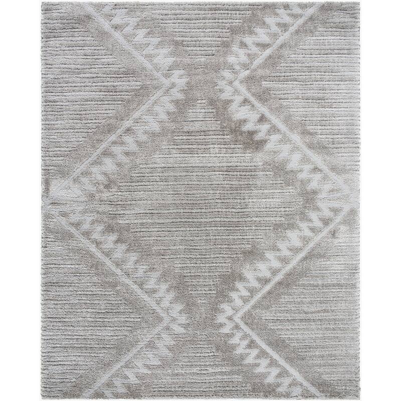 Livabliss Nomadic Boho Diamond Plush Area Rug