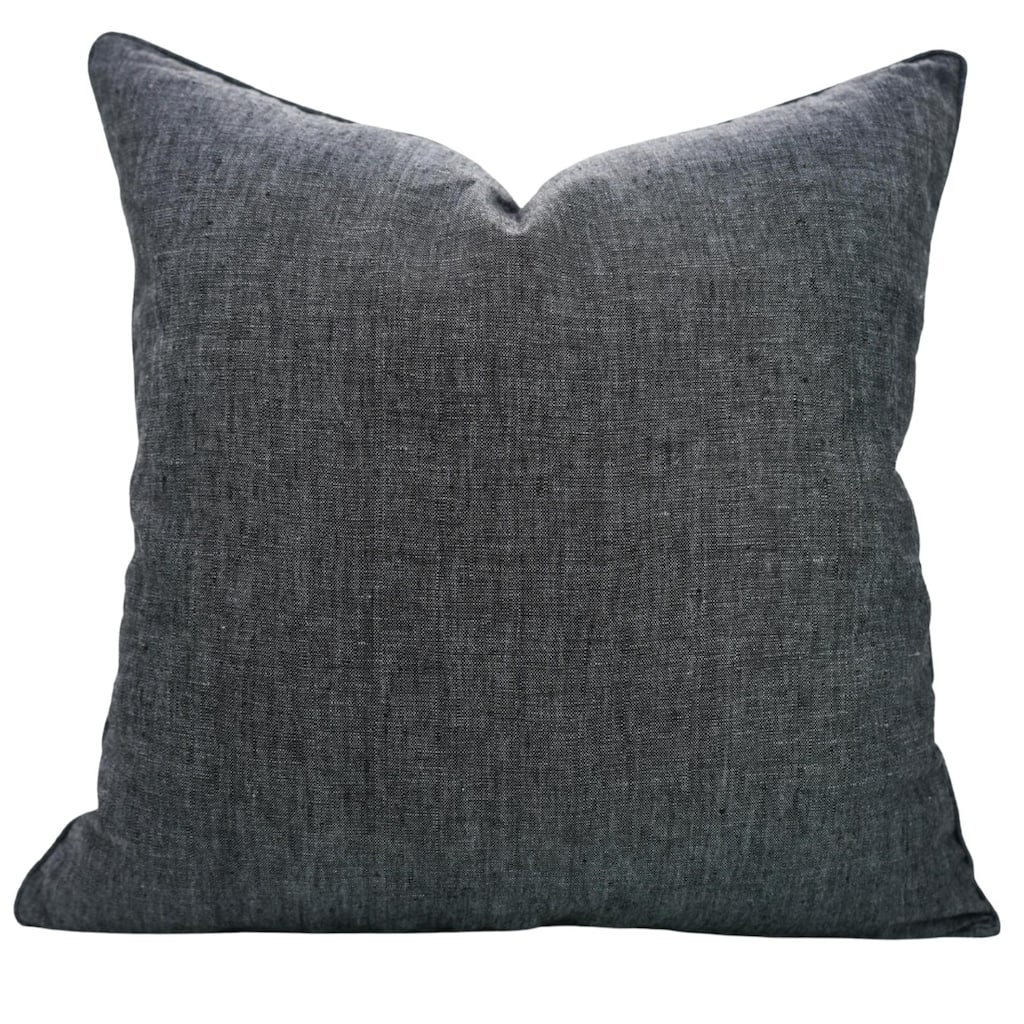 Fabdivine Charcoal Grey Double Sided Printed Linen Throw Pillow Cover Decorative Cushion for Home Decor