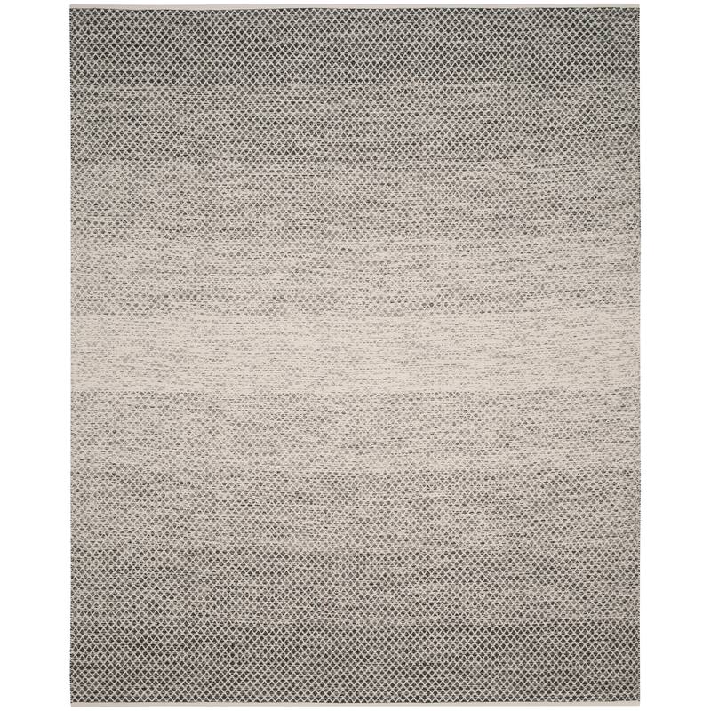 SAFAVIEH Handmade Flatweave Montauk Geert Cotton Rug - 9' x 12' - Black/Ivory