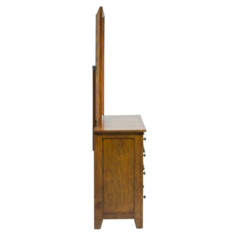 Copper Grove Epper Aged Oak 7-drawer Dresser and Mirror Set