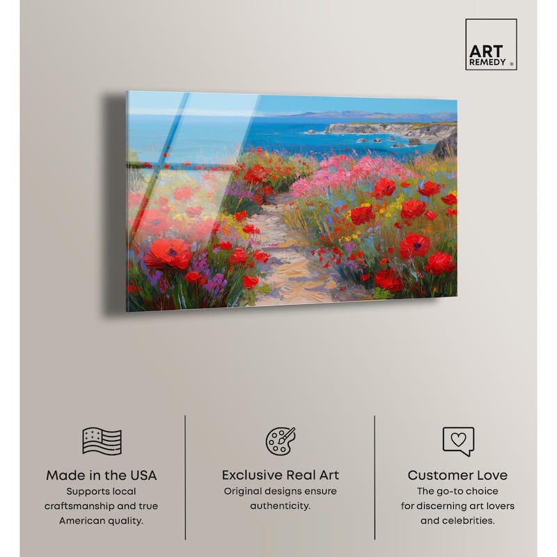 Ocean View Bloom I Acrylic by Art Remedy, Ready to Hang