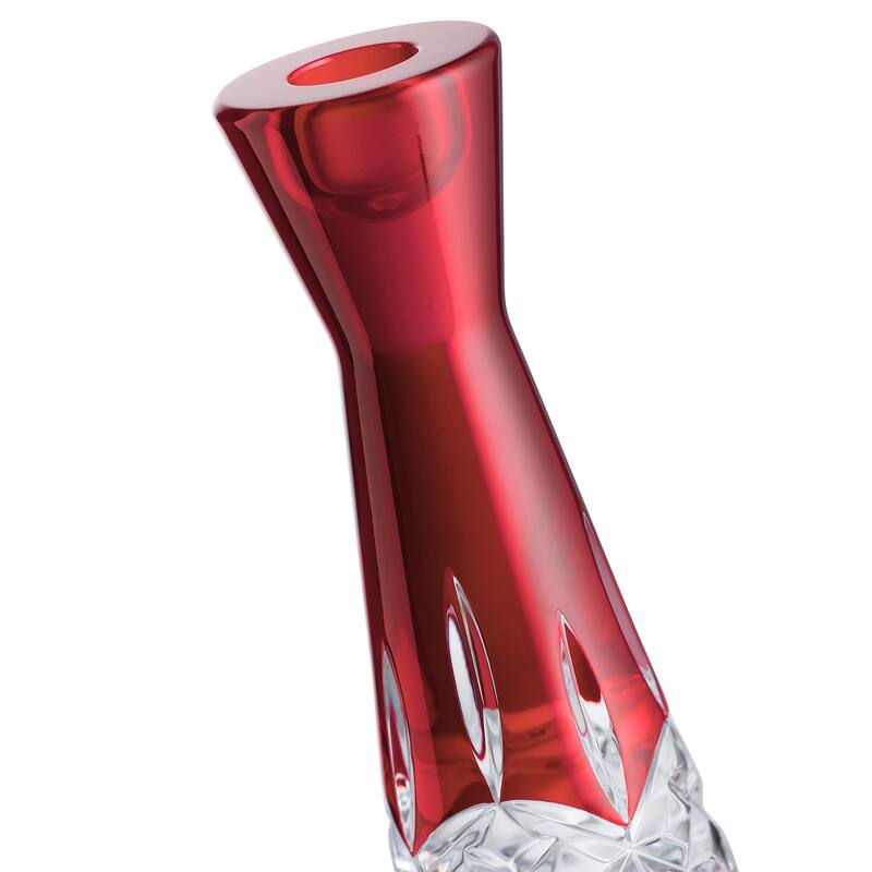 Waterford Lismore Red Candlestick Round 8in, Set of 2