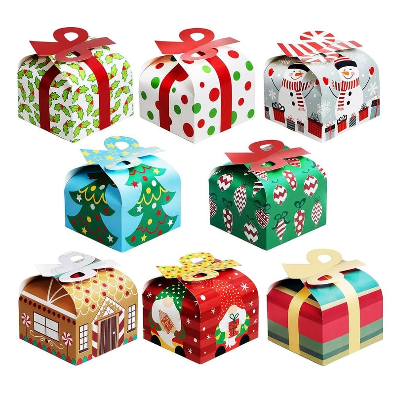 Christmas Goody Gift Boxes - 24 Assorted Designs - Multicolor